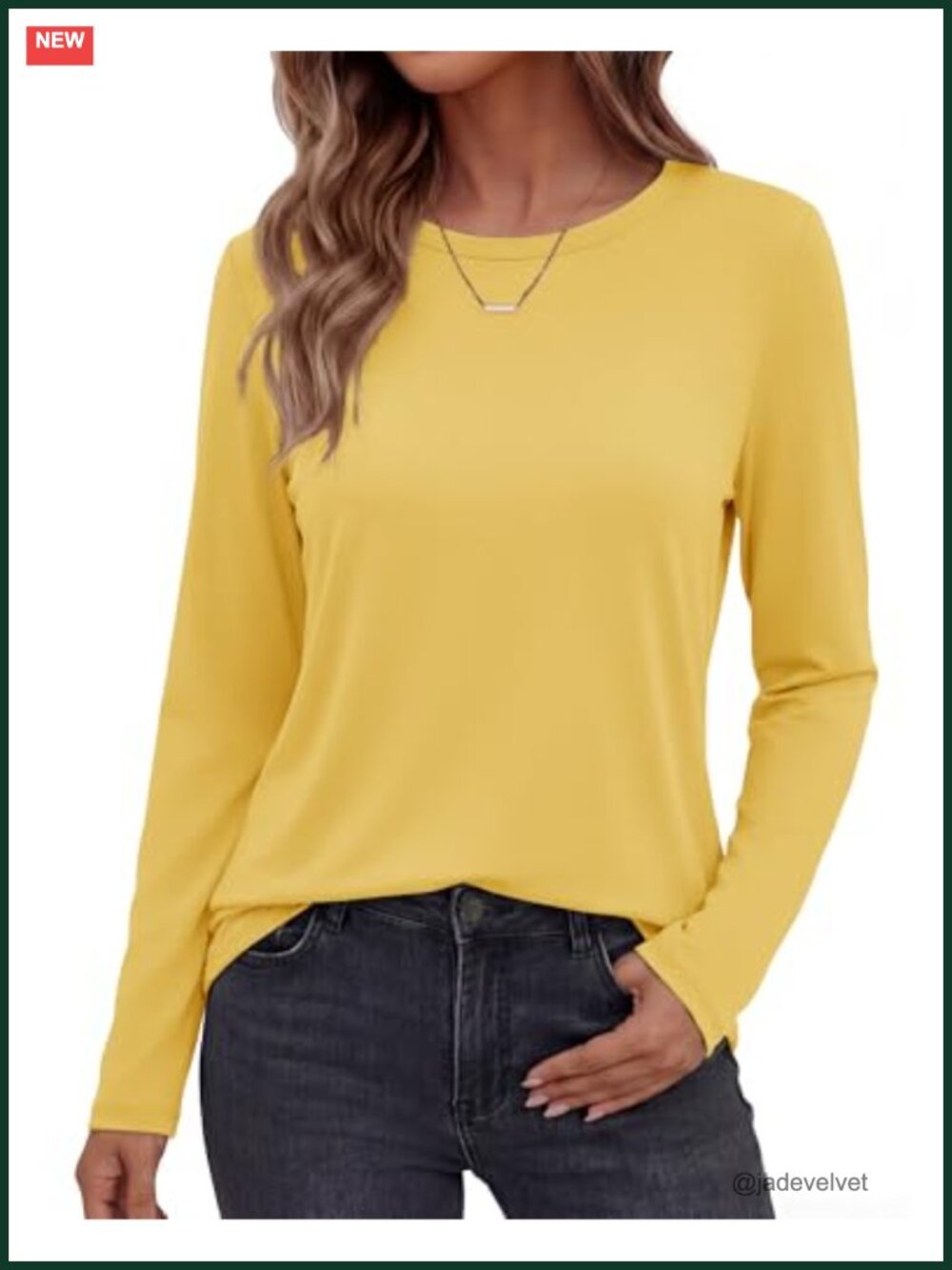Women's Casual Long Sleeve Crew Neck Relaxed Fit Tee